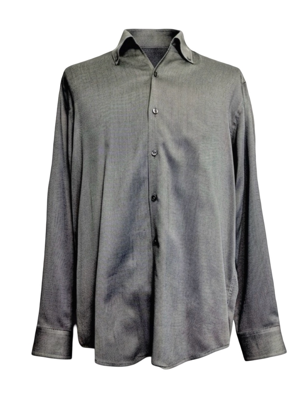 Equilibrio Italia Men’s Button-Down Shirt | Gray Italian Cotton | Made in Italy